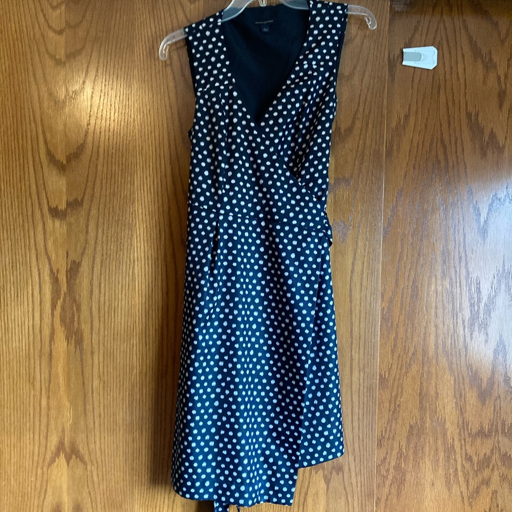 Banana Republic Navy/White Polka Dot Wrap Dress, size 2